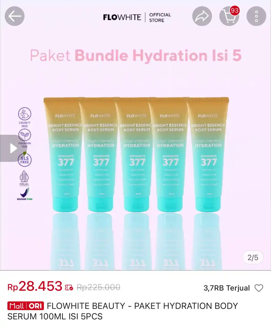 Image from Racun Shopee Receh: CEPETT FLOWHITE BEAUTY - PAKET HYDRATION BODY SERUM 100ML ISI 5PCS htt...