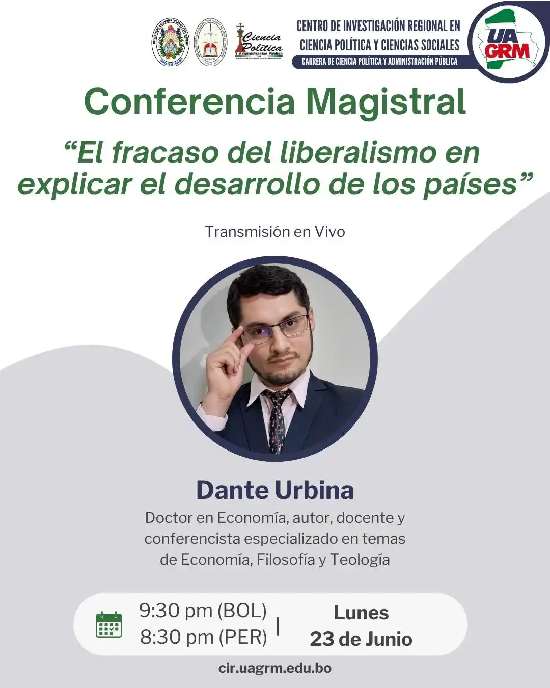 Image from Carlismo Bolivia: 🚨*CONFERENCIA MAGISTRAL*🚨 *"El fracaso del liberalismo en explicar e...