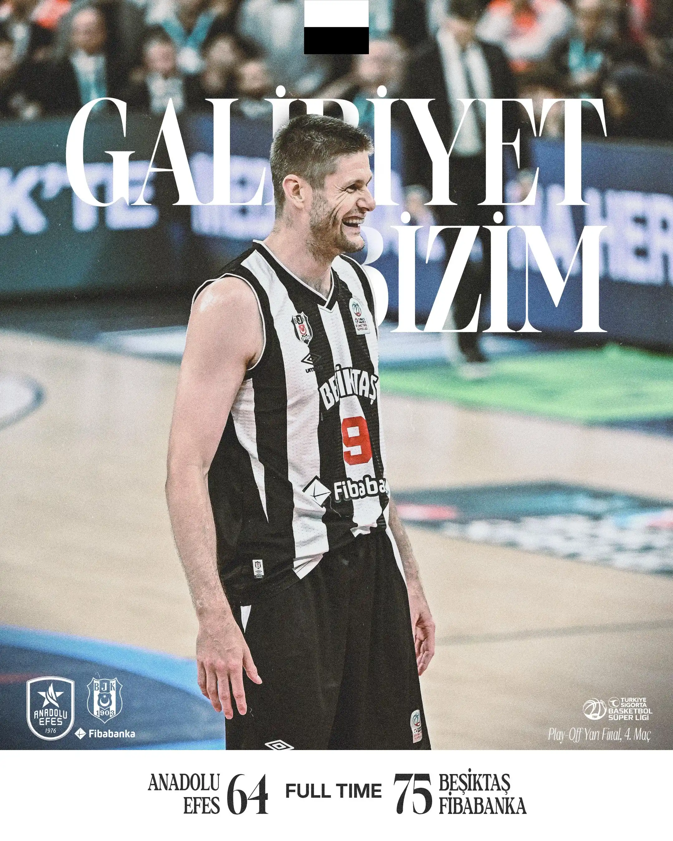 Image from Beşiktaş JK: Deplasmanda galibiyet bizim. Seriyi beşinci maça taşıyoruz! 💪 Anadol...