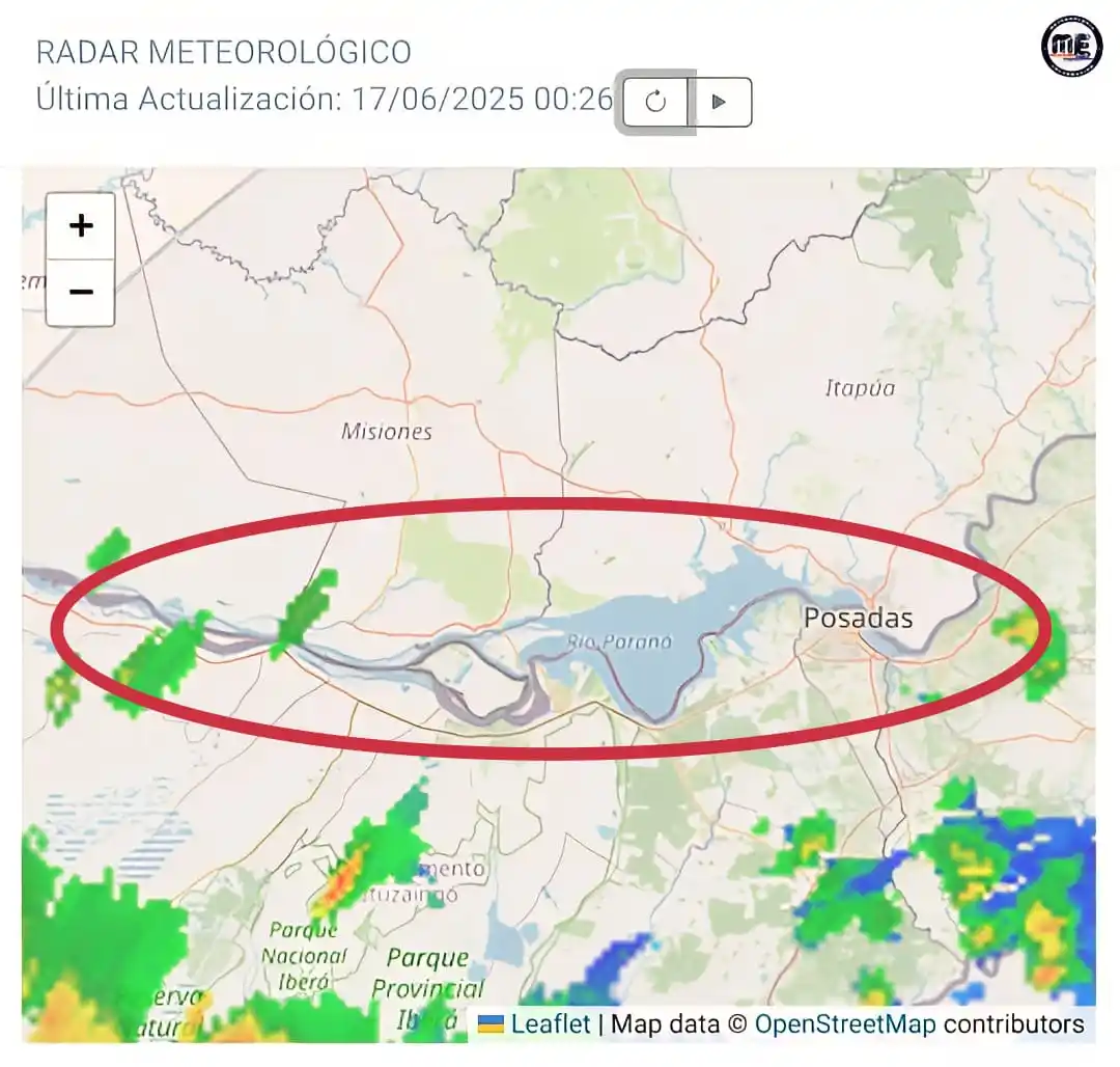 Image from Meteorología Encarnación: El tiempo | Áreas de lluvias y tormentas aisladas de corta duración se...