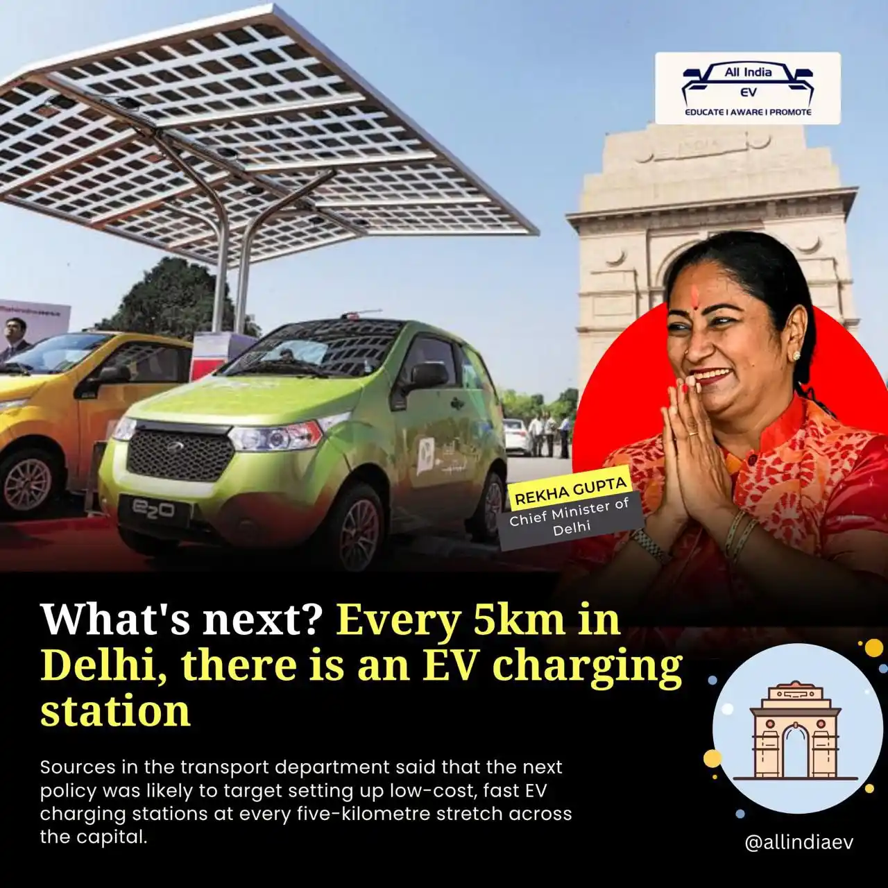 Image from All India EV: 🔌📍 𝐄𝐕 𝐂𝐡𝐚𝐫𝐠𝐢𝐧𝐠 𝐒𝐭𝐚𝐭𝐢𝐨𝐧 𝐄𝐯𝐞𝐫𝐲 𝟓 𝐤𝐦: 𝐃𝐞𝐥𝐡...
