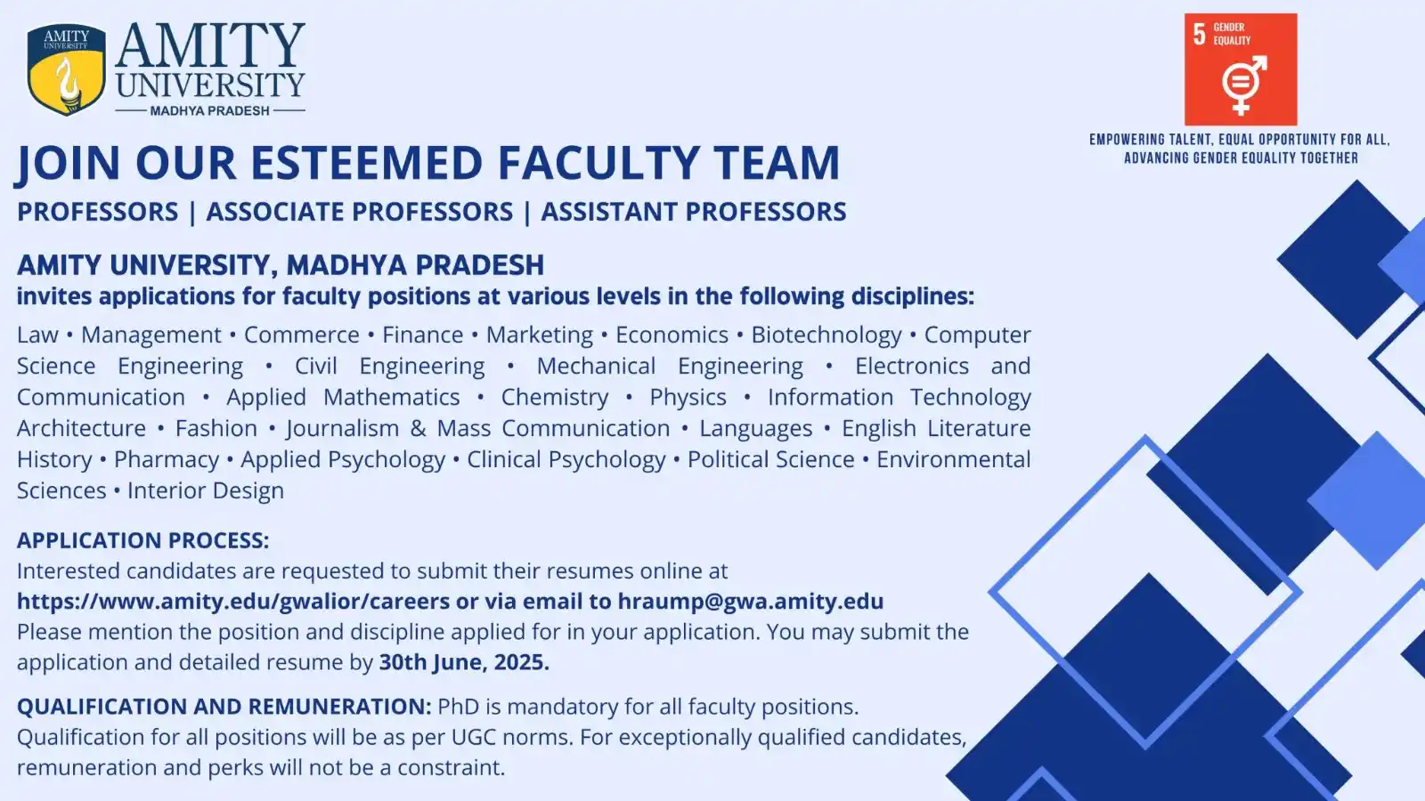 Image from ServiceSetu Academics: 𝗙𝗮𝗰𝘂𝗹𝘁𝘆 𝗛𝗶𝗿𝗶𝗻𝗴 𝗮𝘁 𝗔𝗺𝗶𝘁𝘆 𝗨𝗻𝗶𝘃𝗲𝗿𝘀𝗶𝘁𝘆, 𝗠𝗣...