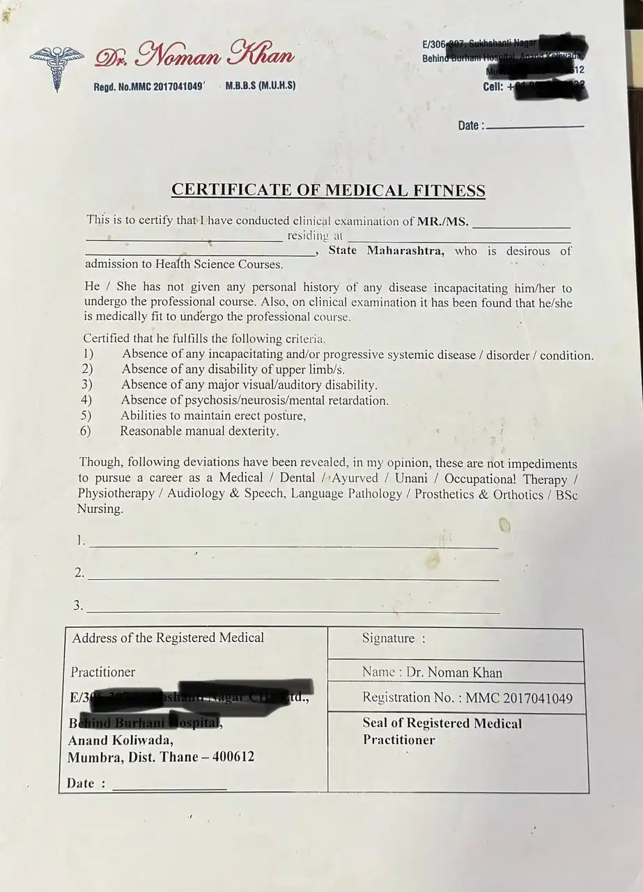 Image from MBBS APP: Fitness Certificate Format..Iska printout nikal kar any mbbs dr ki sig...