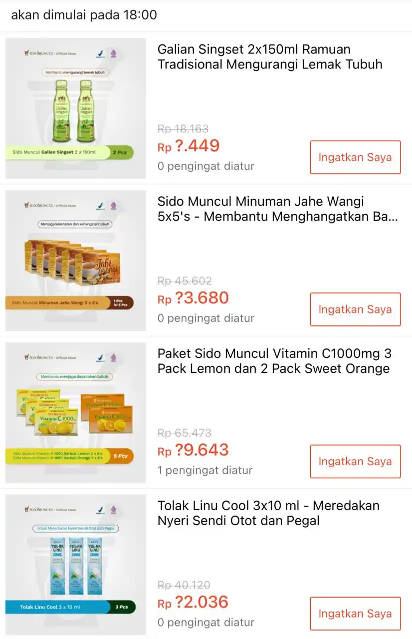 Image from Racun Shopee Receh: Flash Sale Sido Muncul⚡️ ⏰ 18:00 WIB 💰 Rp13.680 Sido Muncul Minuman...