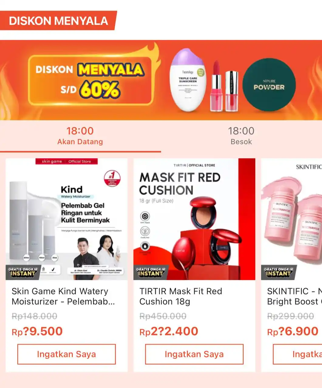 Image from Racun Shopee Receh: Flash Sale Termurah⚡️ ⏰ 18:00 WIB   💰 Rp89.500 Skin Game Kind Watery ...