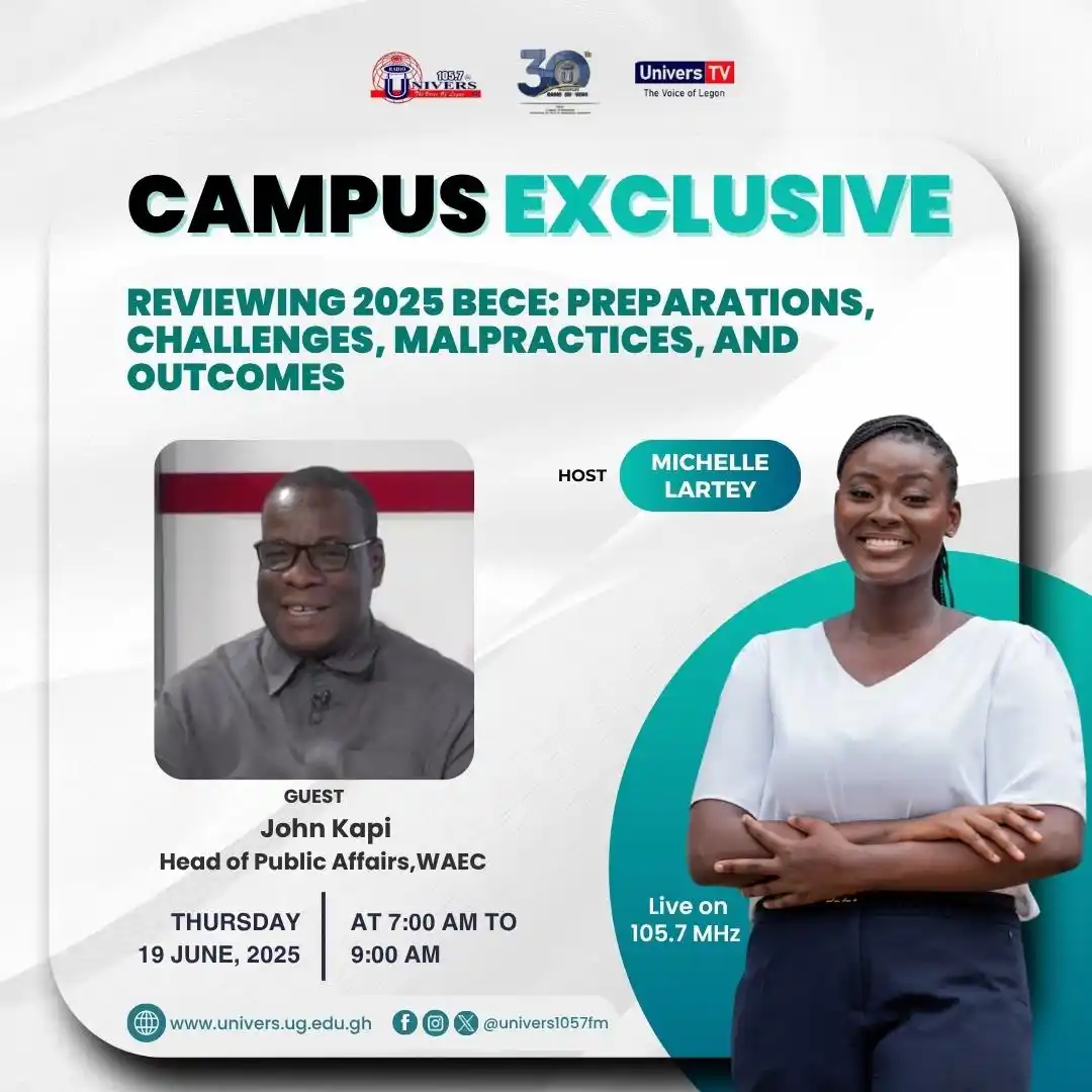 Image from Radio Univers 1057fm: Head of Public Affairs at WAEC, John Kapi, joins us for an exclusive d...