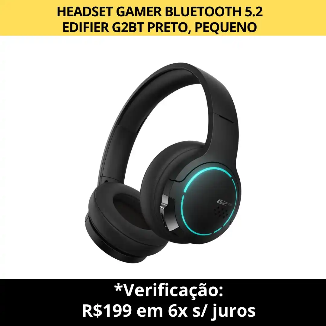 Image from Especialista em TI - Ofertas: *HEADSET GAMER BLUETOOTH 5.2 EDIFIER G2BT PRETO, PEQUENO* 🔗https://am...