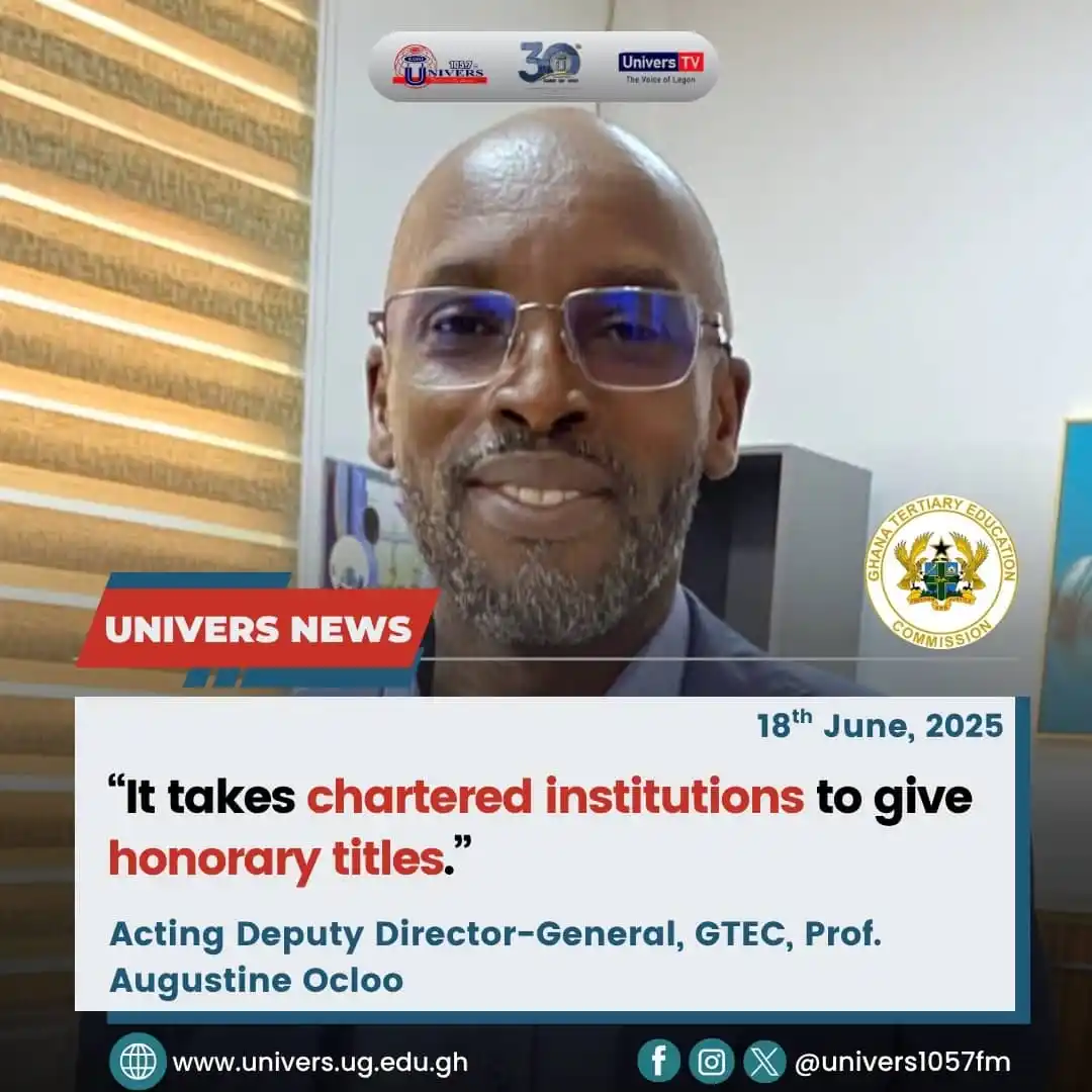 Image from Radio Univers 1057fm: It takes chartered institutions to give honorary titles — Acting Deput...