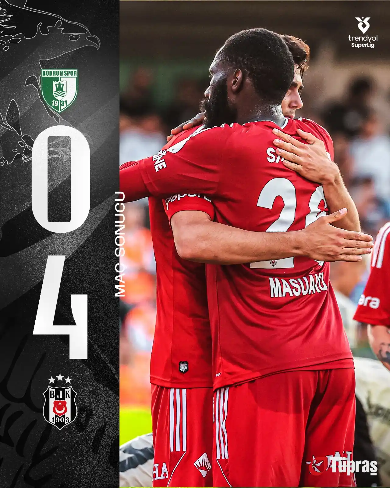 Image from Beşiktaş JK: MAÇ SONUCU | Trendyol Süper Lig'in 38. haftasında Sipay Bodrum FK'yı 4...