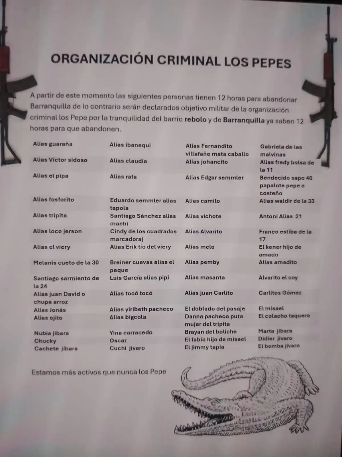 Image from Malambo News Canal Informativo: Mucha atención!!!🚨 En redes sociales está en reenvío una lista impact...