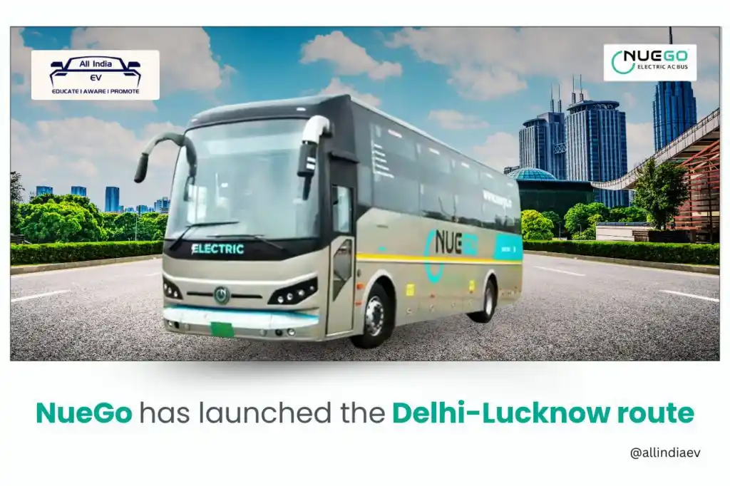 Image from All India EV: 🚌⚡ NueGo Launches Electric Bus Service on Delhi–Lucknow Route — 𝐃𝐫�...