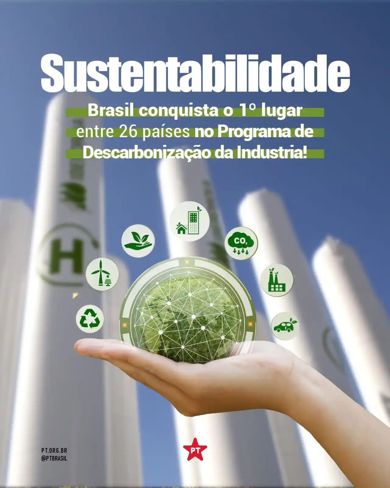 Image from PT - Partido dos Trabalhadores: 🌱 O Brasil conquistou o 1º lugar entre 26 países no Programa de Desca...