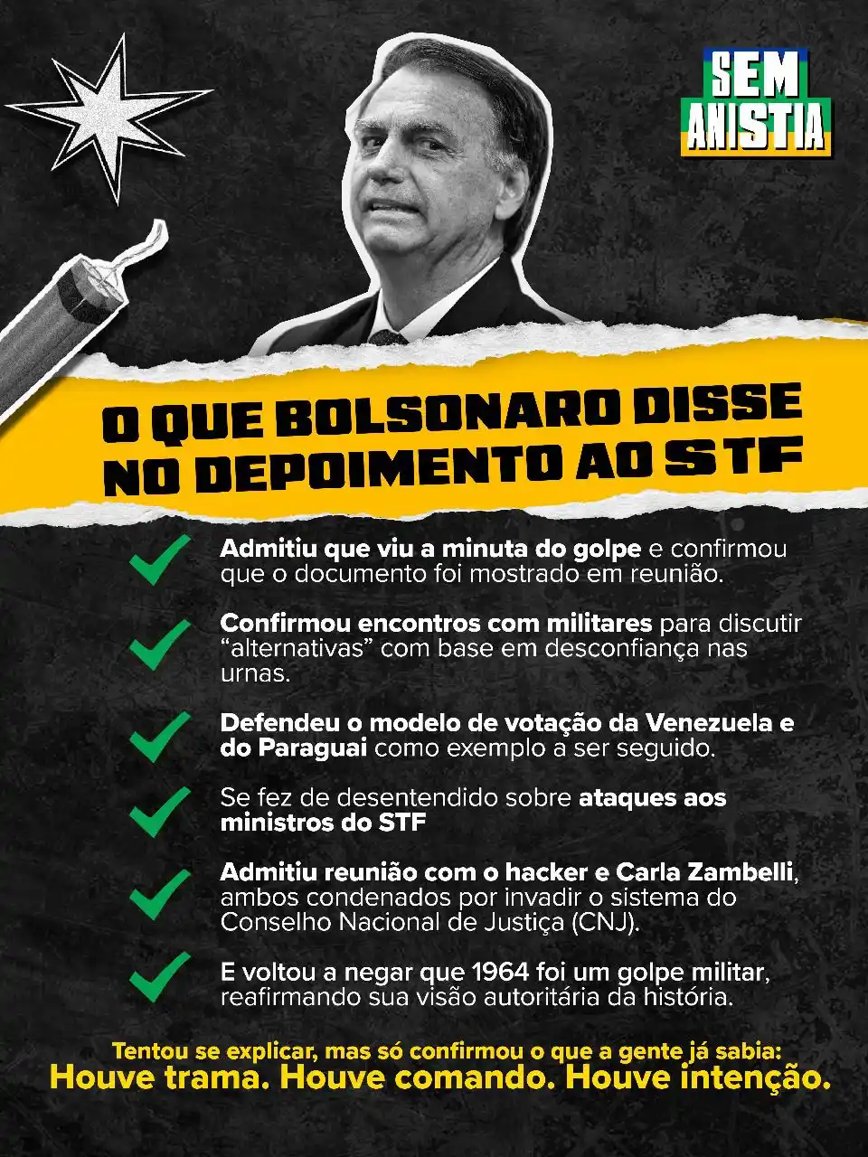 Image from PT - Partido dos Trabalhadores: 📣 O interrogatório da cúpula do golpe no STF comprovou o que o Brasil...