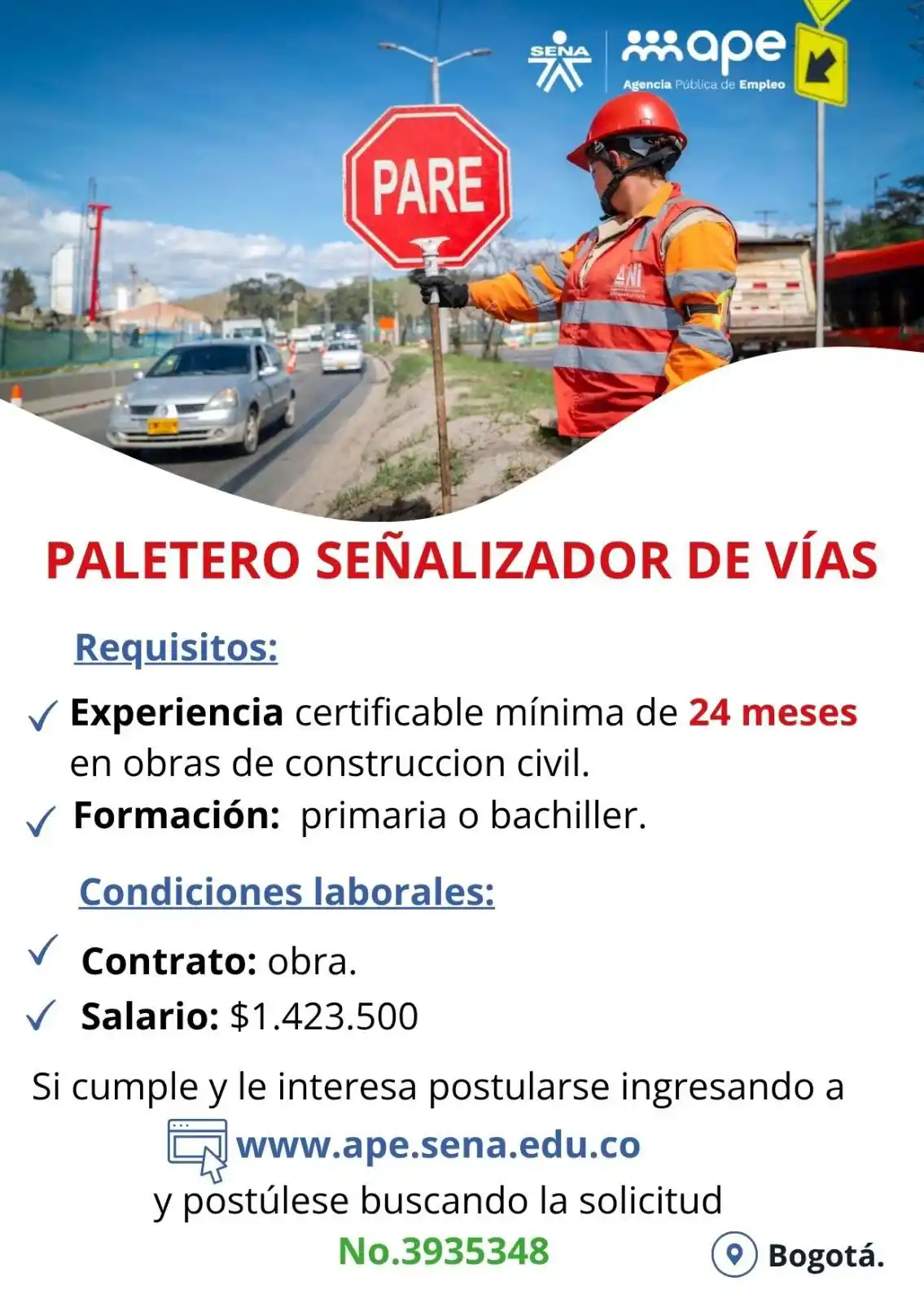 Image from Oportunidades Bogotá: Postúlate 👉🏻 https://agenciapublicadeempleo.sena.edu.co/spe-web/spe/...