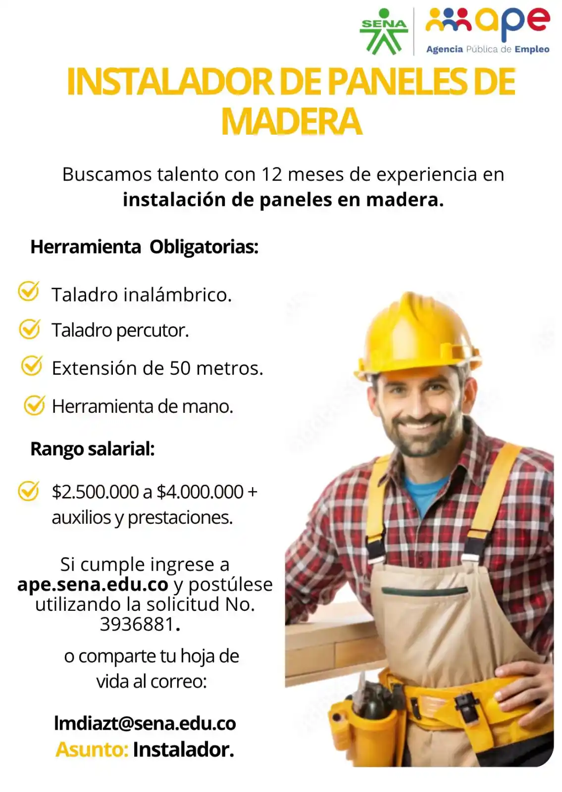 Image from Oportunidades Bogotá: Postúlate 👉🏻 https://agenciapublicadeempleo.sena.edu.co/spe-web/spe/...