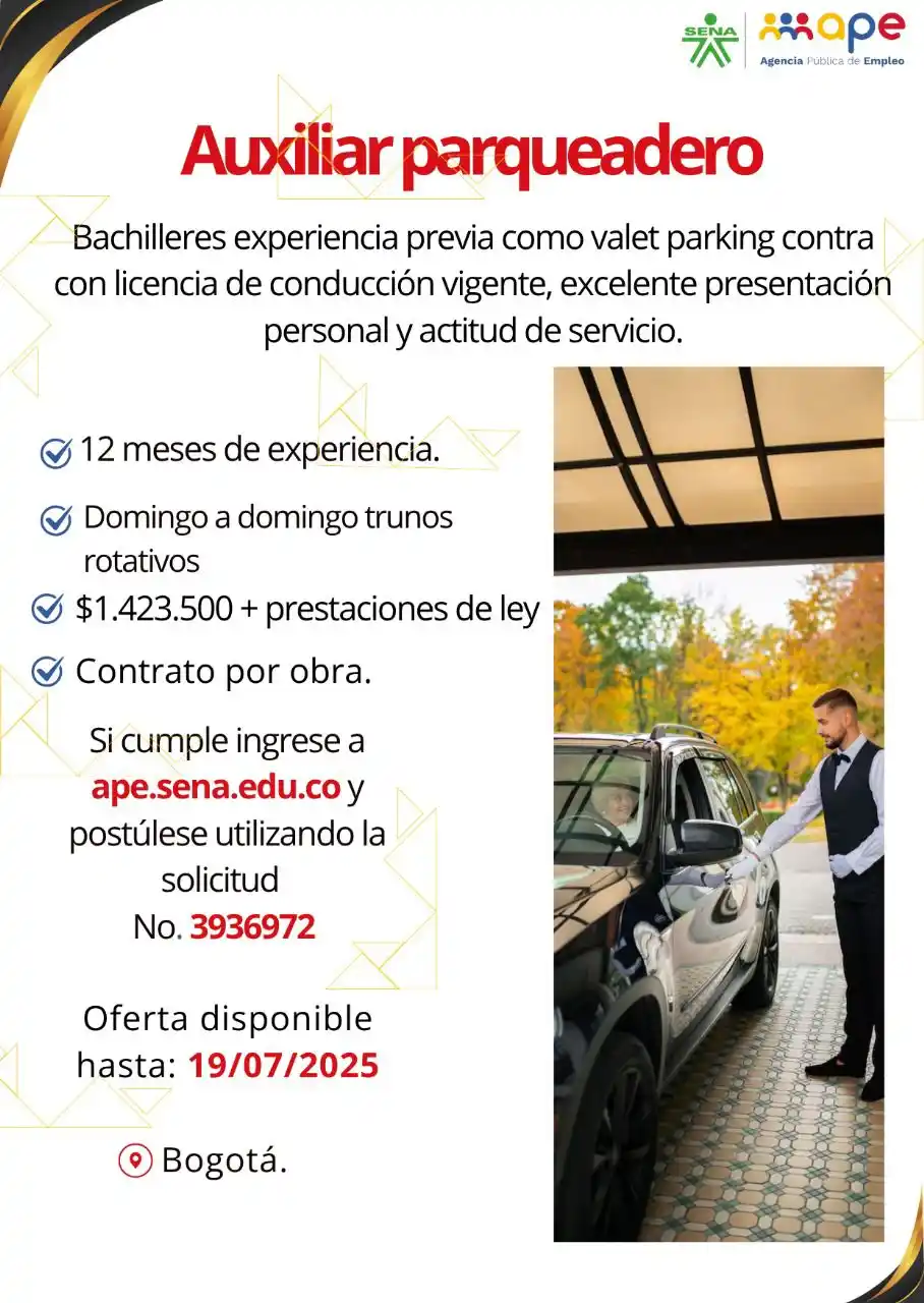 Image from Oportunidades Bogotá: Postúlate 👉🏻 https://agenciapublicadeempleo.sena.edu.co/spe-web/spe/...