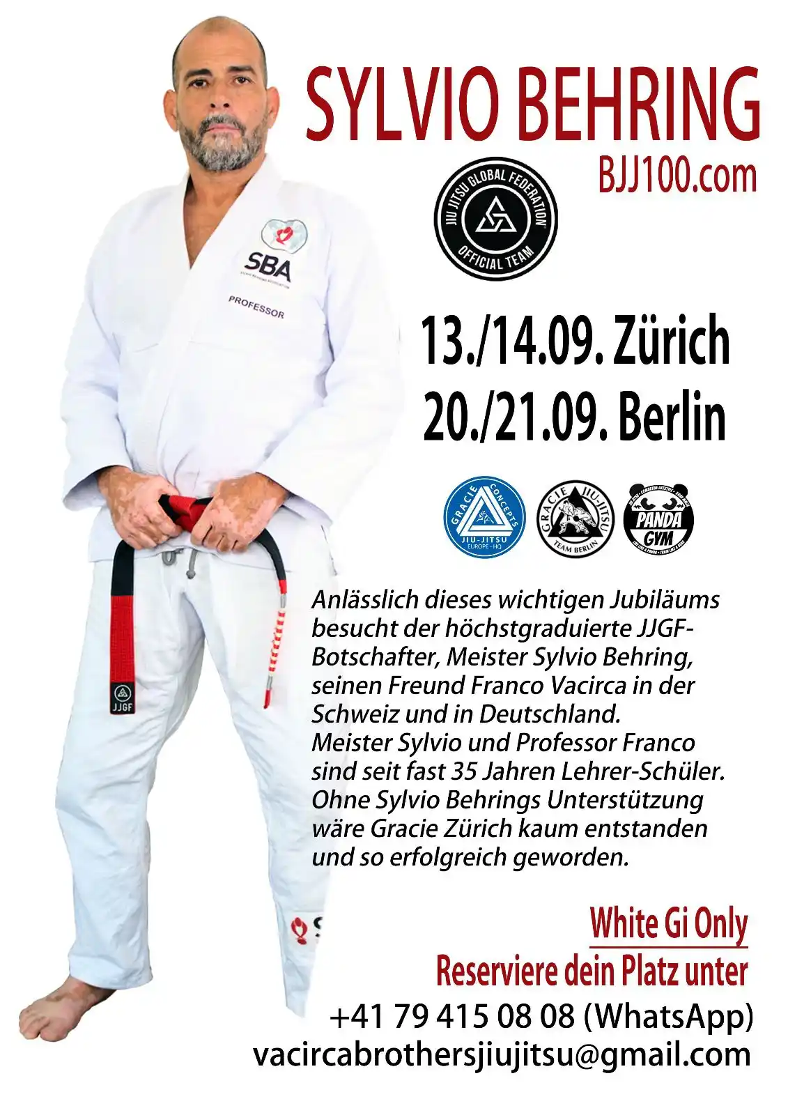Image from GRACIE CONCEPTS HQ: REMINDER ✅✅ Sa, 13.09. - 12:00-14:00h im ASC Zürich, Dojo 1 So, 14.0...