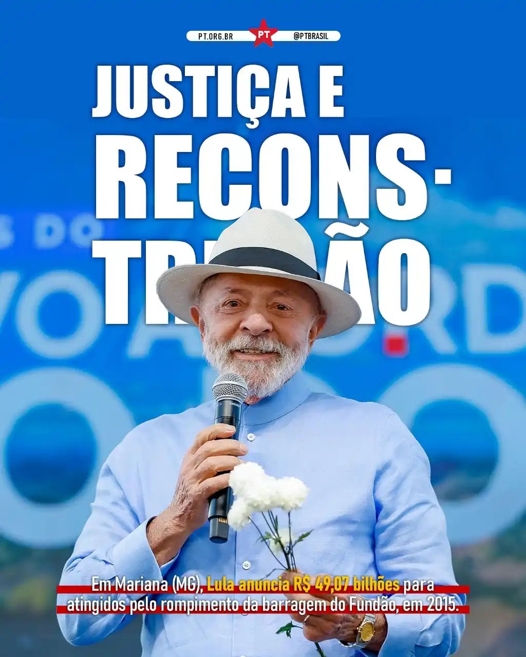 Image from PT - Partido dos Trabalhadores: REPARAÇÃO HISTÓRICA Nesta quinta-feira (12), em Mariana (MG), o presi...