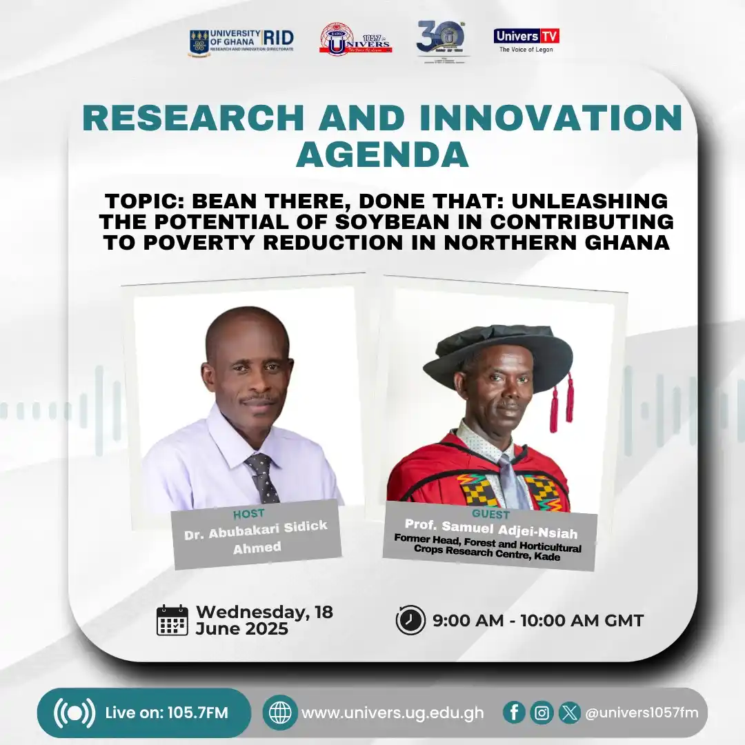 Image from Radio Univers 1057fm: Research and Innovation Agenda tomorrow, Alhaji hosts Prof. Samuel Adj...