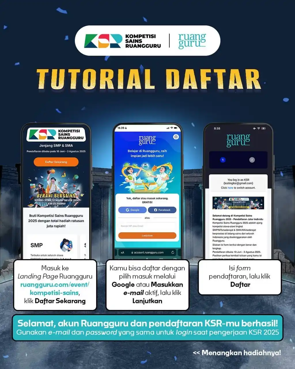Image from Kompetisi Sains Ruangguru 2025 🏆: *Selamat datang di Kompetisi Sains Ruangguru 2025!! 🤗 🎉* Temen-teme...
