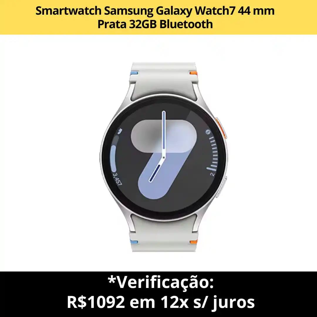 Image from Especialista em TI - Ofertas: 🔥 *Smartwatch Samsung Galaxy Watch7 44 mm Prata 32GB Bluetooth* 🔗ht...