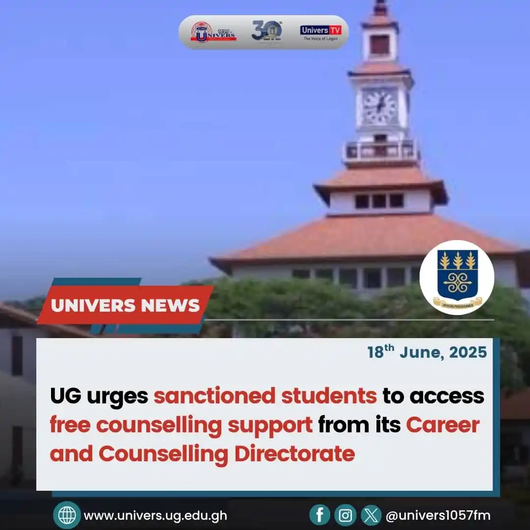 Image from Radio Univers 1057fm: UG urges sanctioned students to access free counselling support from i...