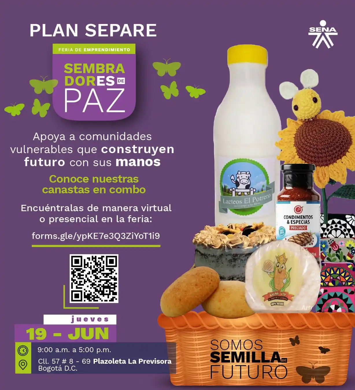Image from Oportunidades Bogotá: *¡Únete a la Feria Sembradores de Paz!* 📅 Fecha: 19 de junio 📍 Luga...