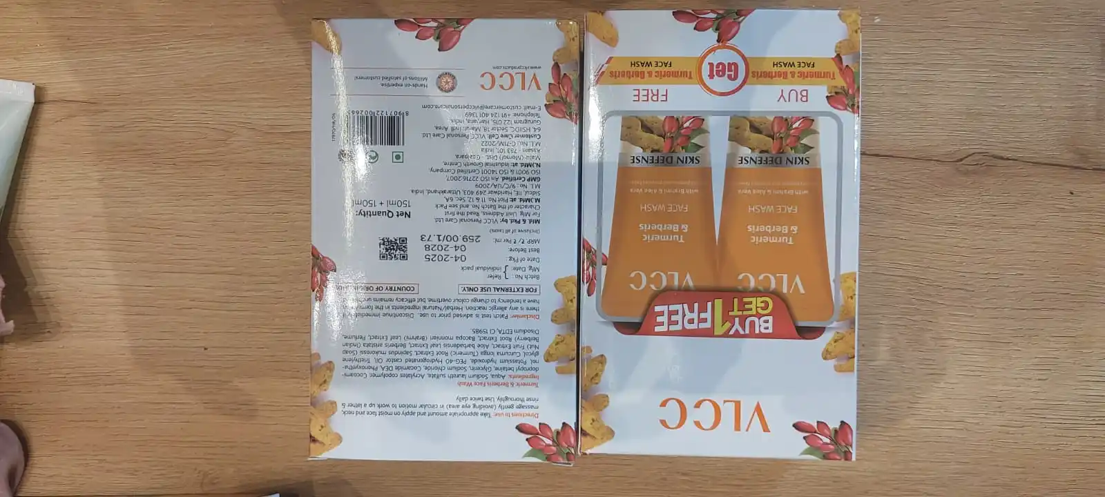Image from RateOMatic: Vlcc turmeric Mrp : 259/- Box size : 18 pc Net vol : 150ml*2units Exp ...