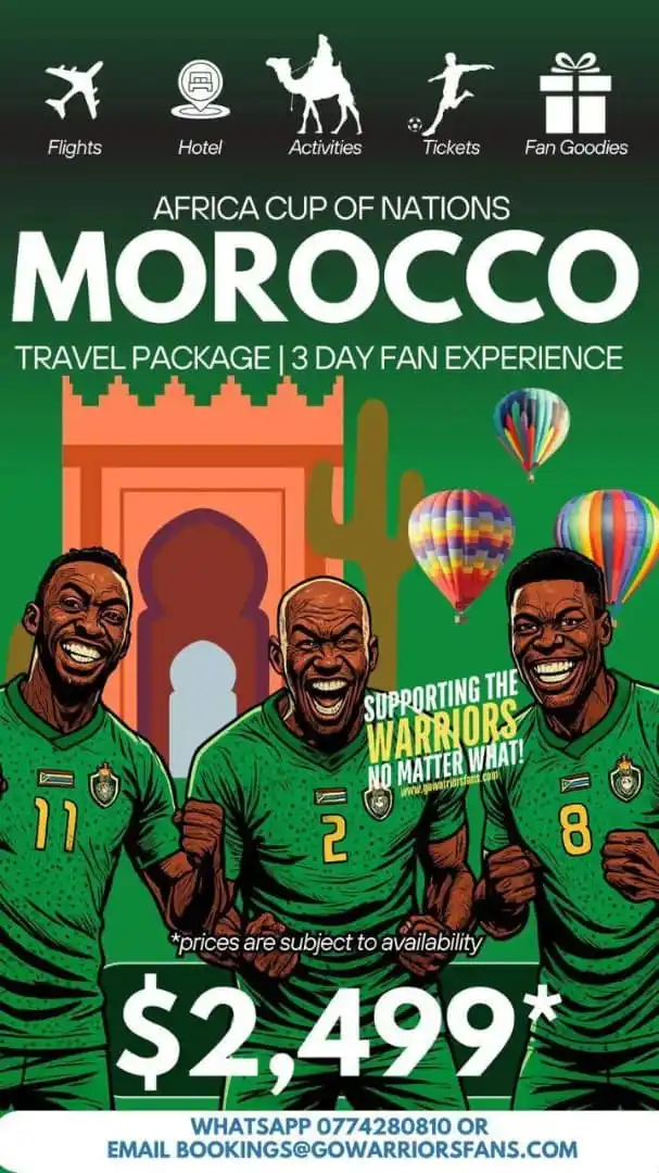 Image from Afrogazette News: *📰Warriors Fans Can Book Travel Packages for AFCON 2025* *FOLLOW T...