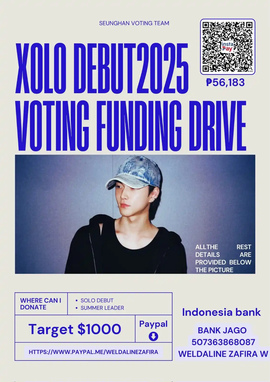 Image from SEUNGHAN SOLO DEBUT: XOLO DEBUT 2025: ALL FOR XNGHAN VOTING DONATION DRIVE 📥  🎯 GOAL: $1,...