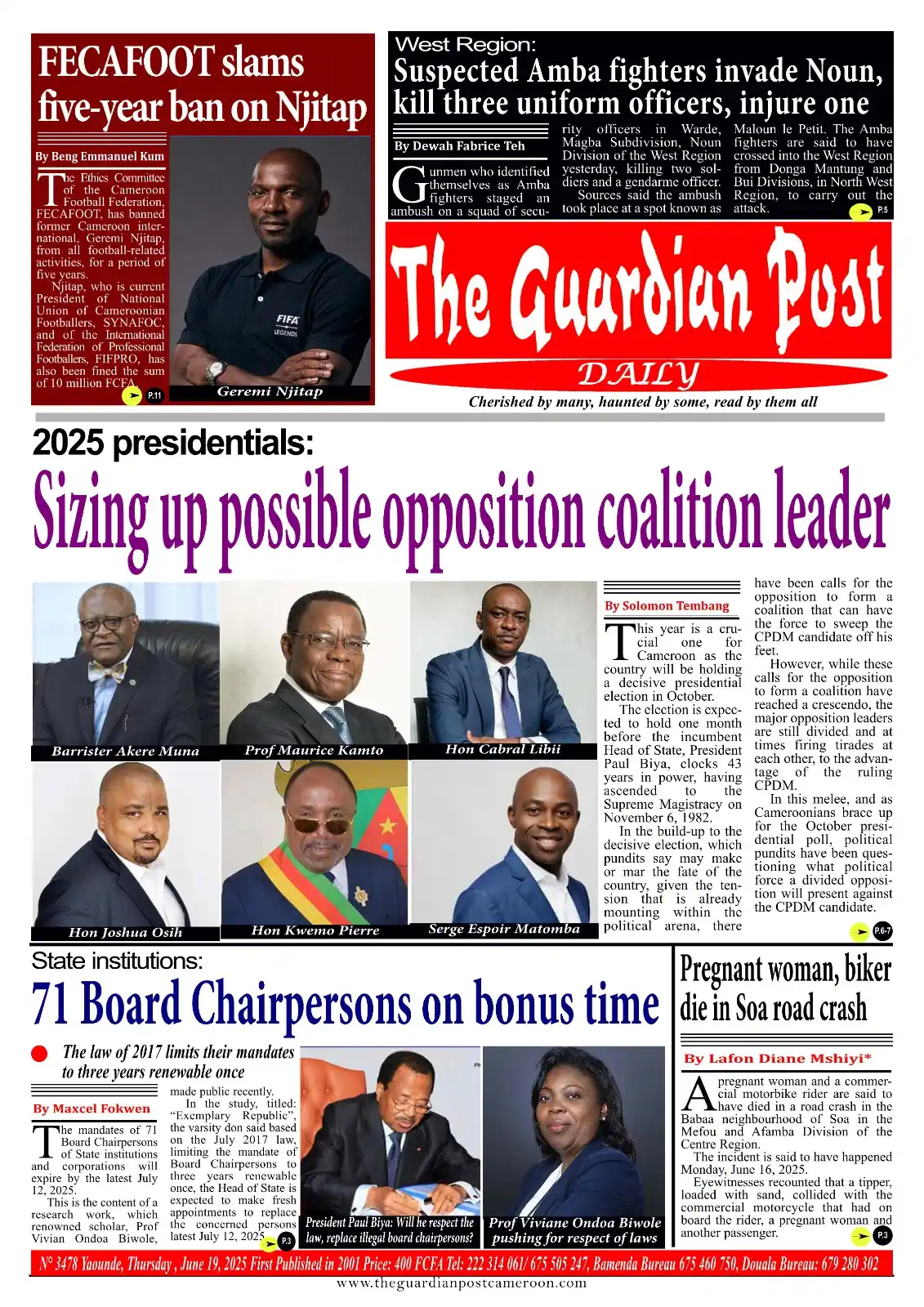 Image from The Guardian Post Daily: 2025 presidentials: Sizing up possible opposition coalition leader FE...