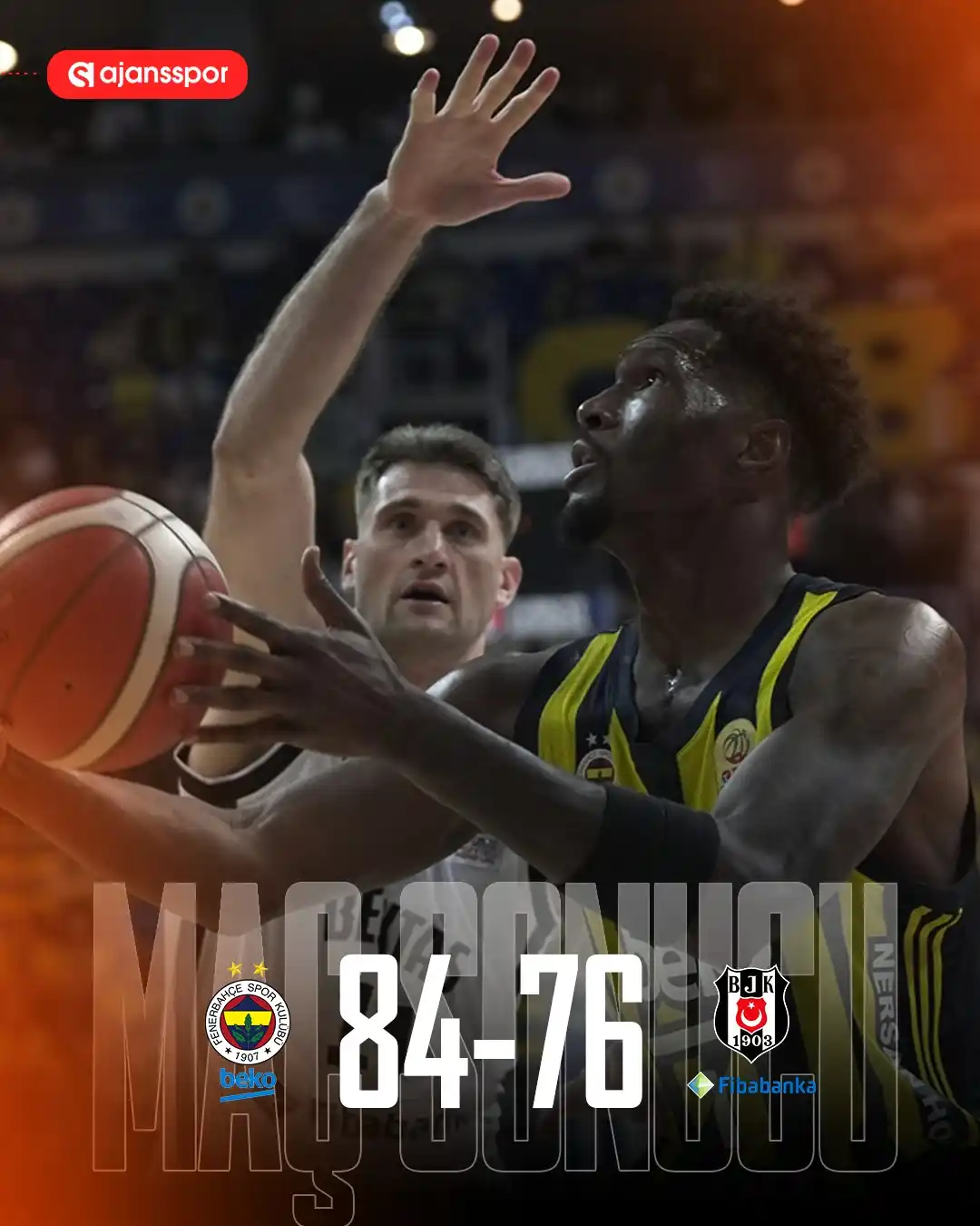 Image from Ajansspor: 🏀 Basketbol Süper Ligi final serisi ikinci maçında Fenerbahçe Beko, s...