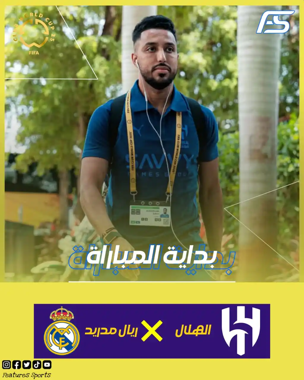 Image from Features Sports: 🚨 بداية المباراة 🔵 الهلال السعودي × ريال مدريد الإسباني ⚪ <a class...