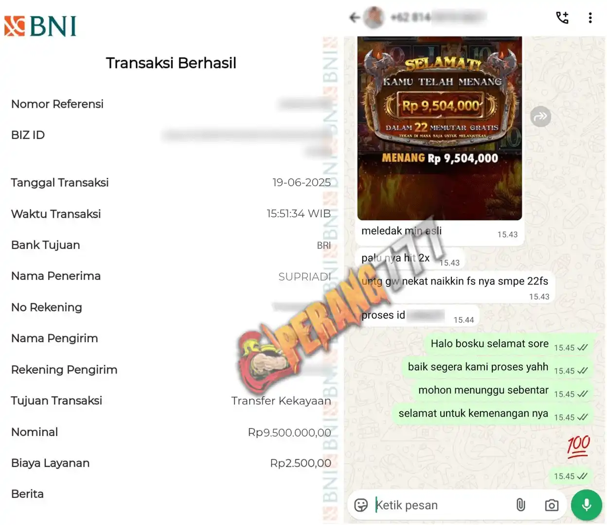 Image from Info loker terbaru: Cair nih abangkuhh saldo kemenangan paus dari Perang777,,semoga kalian...