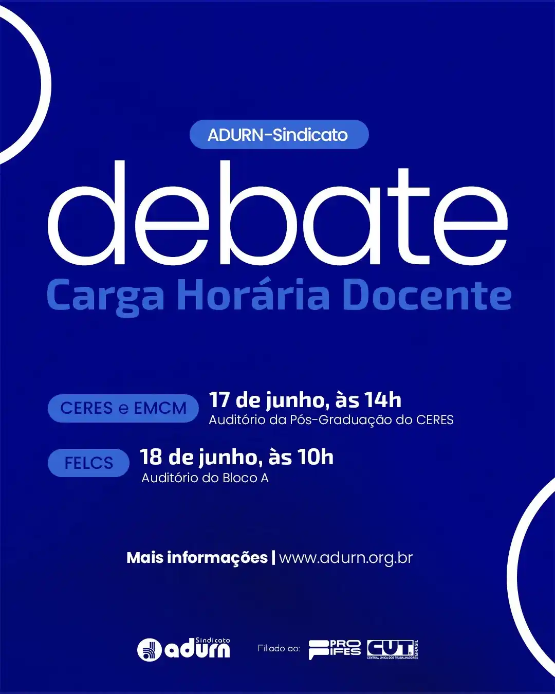 Image from ADURN-Sindicato: *Carga Horária Docente em debate no seridó! 🗣️*  🗓️ Nos próximos dia...