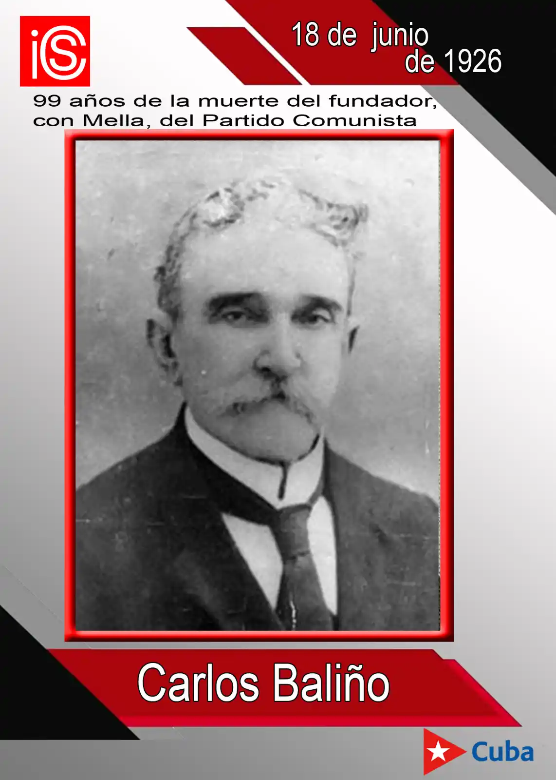 Image from ICS Cuba: ✍️Carlos Baliño acompañó a José Martí en la fundación del Partido Revo...