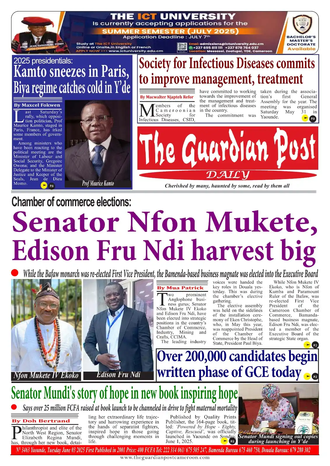 Image from The Guardian Post Daily: Chamber of commerce elections: Senator Nfon Mukete, Edison Fru Ndi har...
