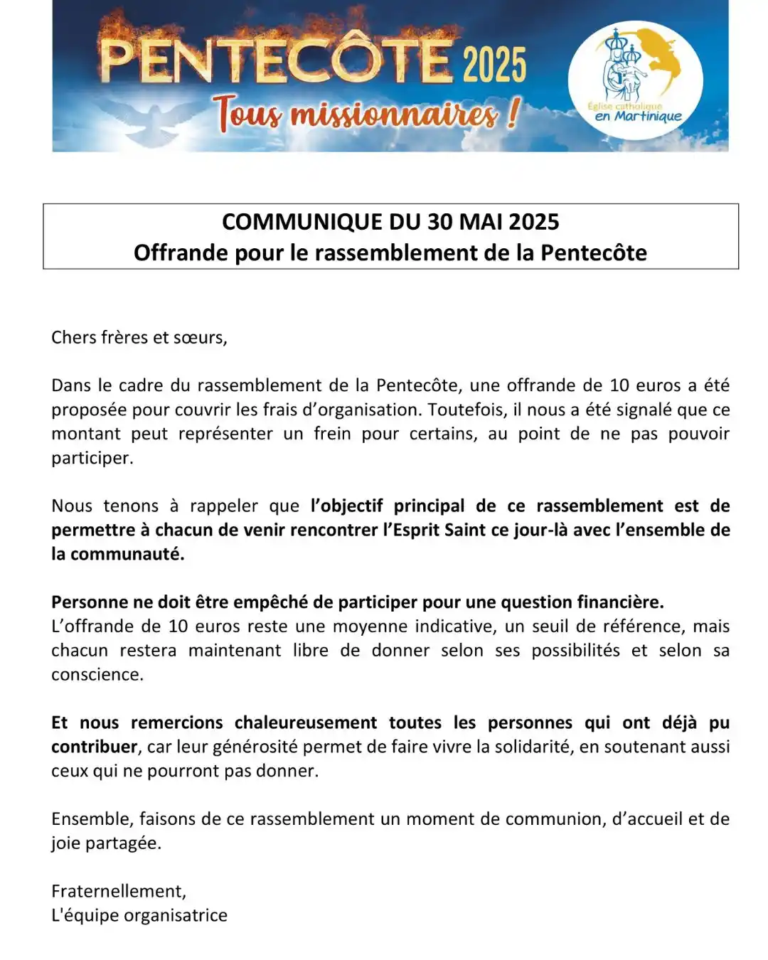 Église Catholique en Martinique (Diocèse de Martinique) post