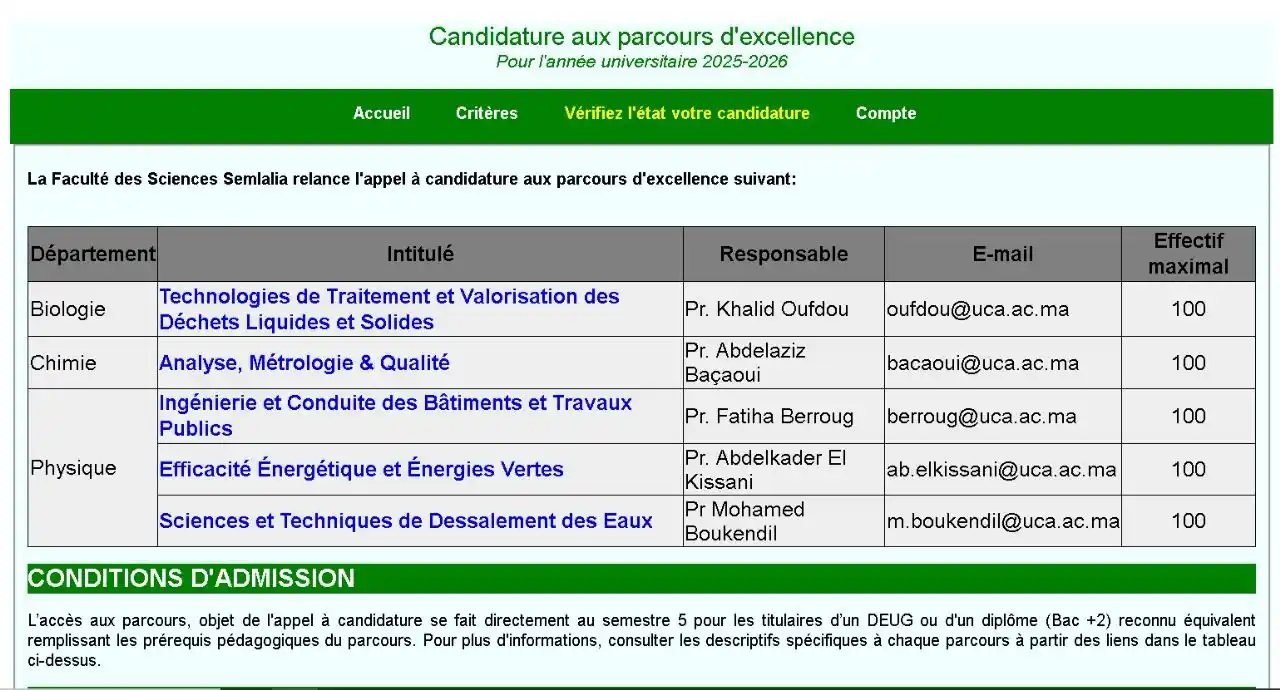 Image from FST-ERRACHIDIA: 🎓 *Concours d’accès aux Parcours d’Excellence-Faculté des sciences Se...