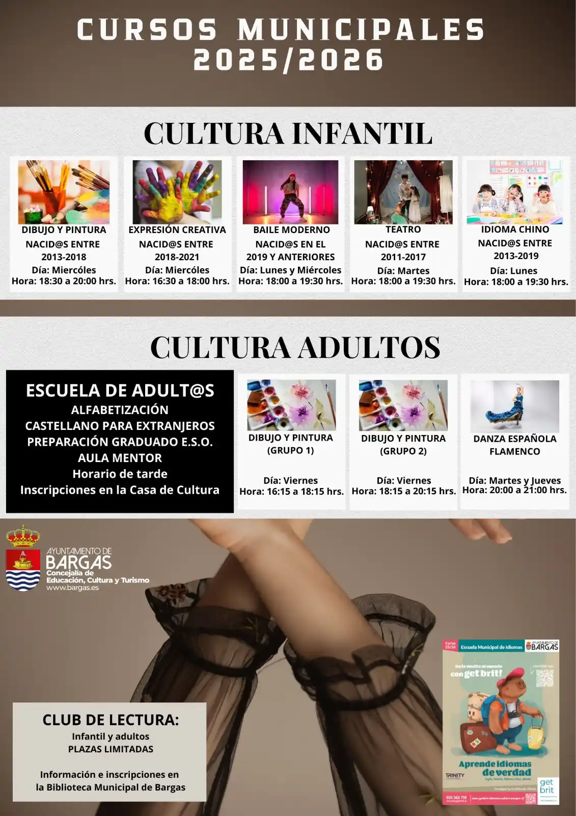 Image from Ayuntamiento de Bargas: *🎨 Cursos Municipales de Cultura 2025/2026*  📅 Preinscripciones, del...