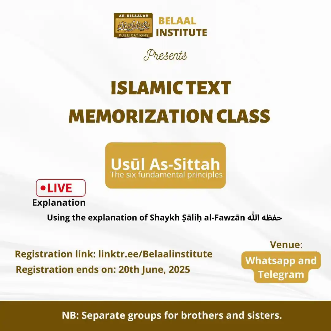 Image from Arrisaalah Publications: Fortify Your Tawheed Foundation w/ Usūl As-Sittah ✍🏼  Using the expla...