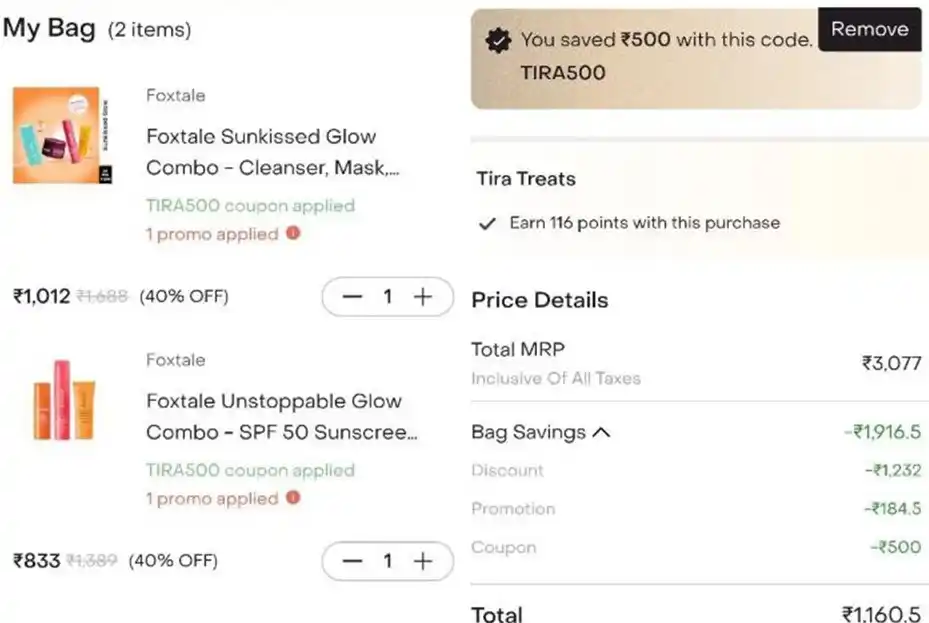 Image from Women Shopping & Beauty Deals IPF: 🔴 Foxtale at 40% off + EXTRA FLAT 500 off on order above Rs 1500 cod...