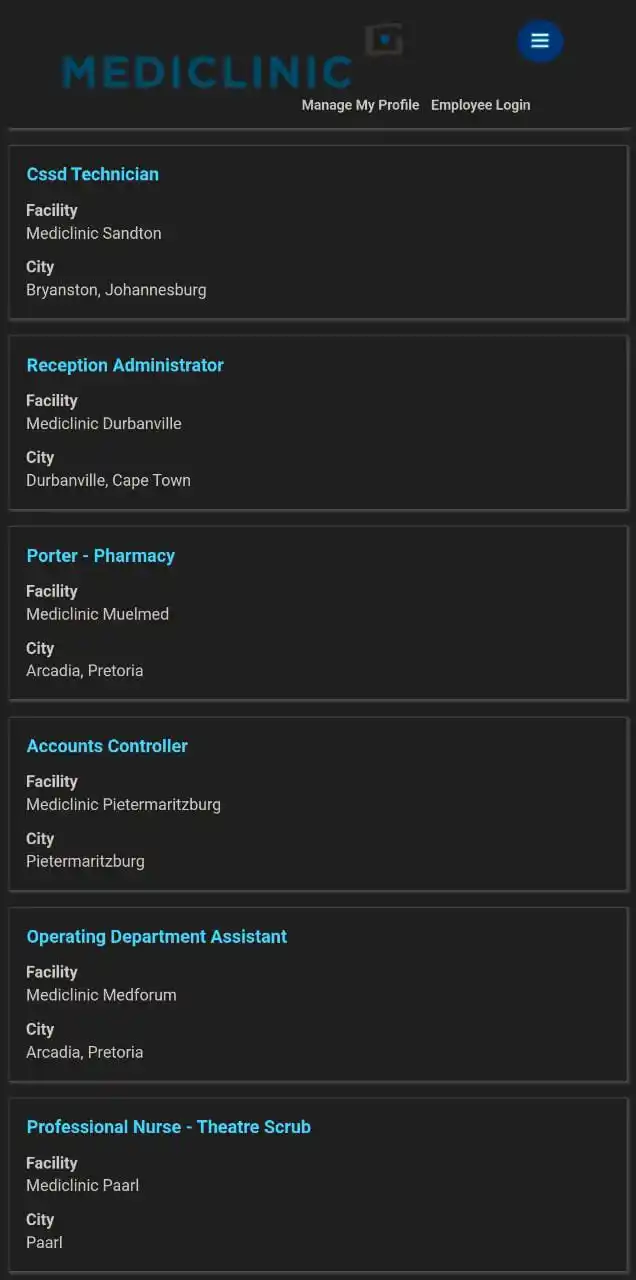 Image from Job Opportunities est.24: https://careers.mediclinic.com/SouthernAfrica/search/?createNewAlert=f...