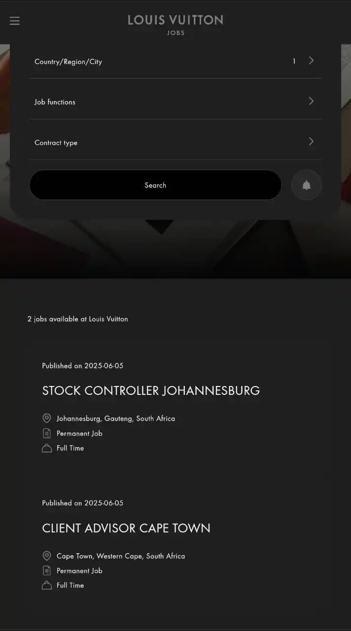 Image from Job Opportunities est.24: https://jobs.louisvuitton.com/en/search-page?searchTerm=&facetName3=lo...
