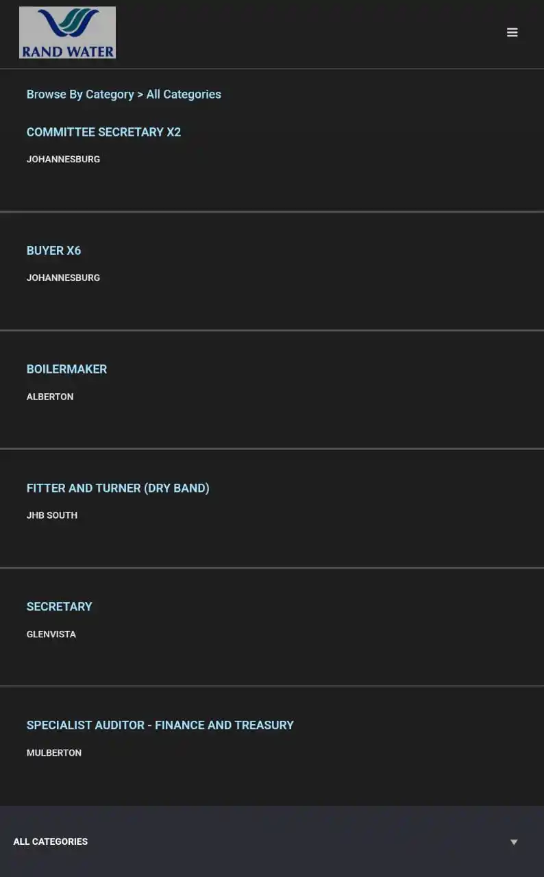 Image from Job Opportunities est.24: https://randwater.erecruit.co/candidateapp/jobs/categories/...