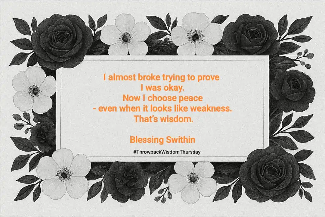 Image from Blessing Swithin: I don’t always share this… But I once lost my peace while trying to i...