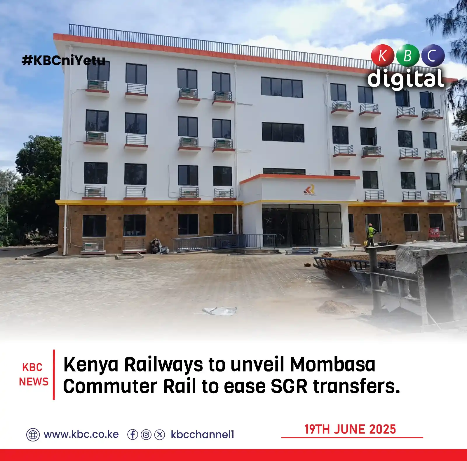 Image from KBC Digital: Kenya Railways to unveil Mombasa Commuter Rail to ease SGR transfers. ...