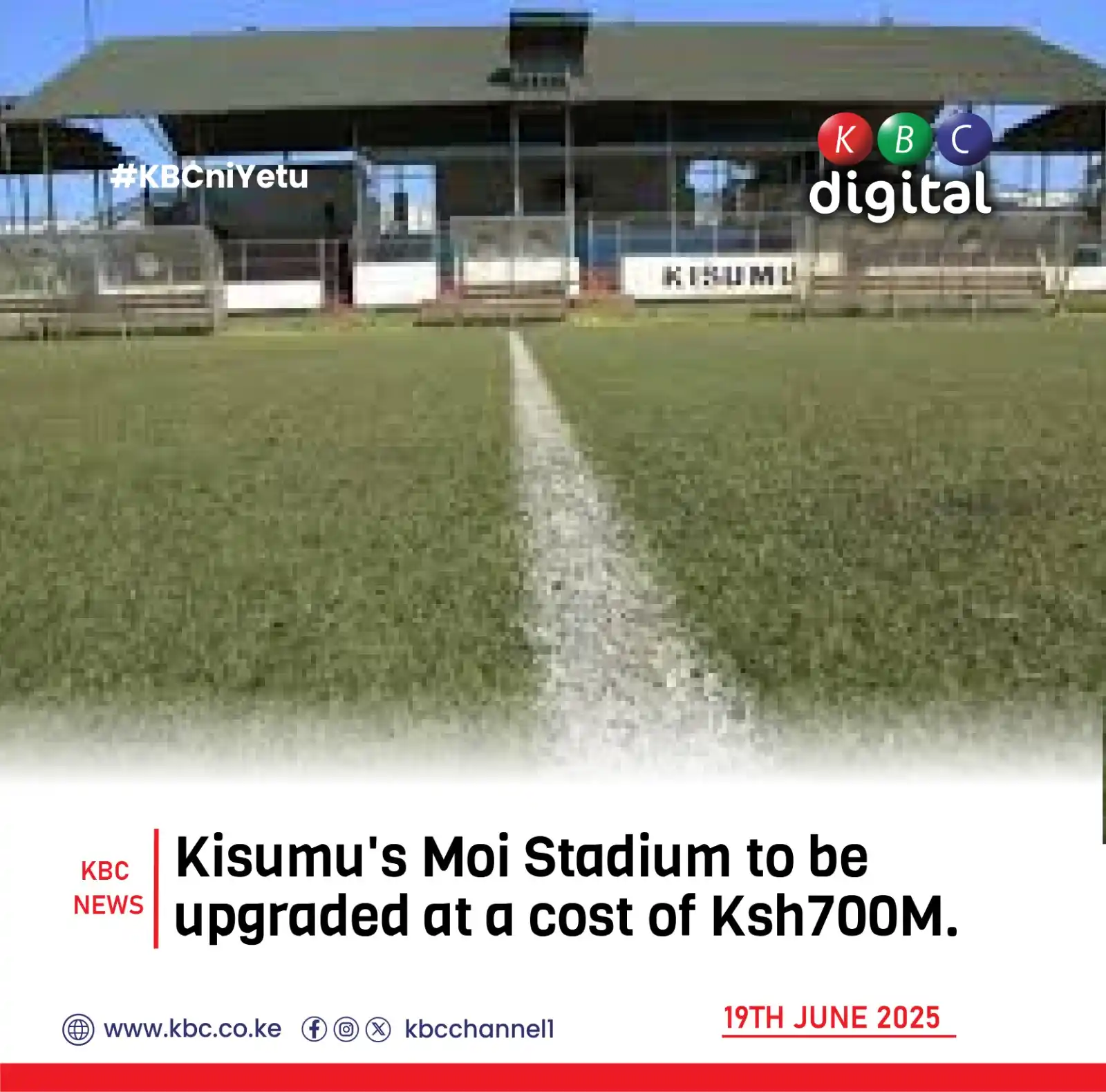 Image from KBC Digital: Kisumu's Moi Stadium to be upgraded at a cost of Ksh700M. <a class="te...