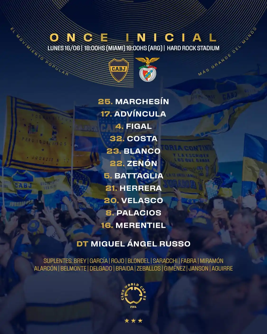 Image from Boca Juniors: 📋 ¡𝗟𝗢𝗦 𝟭𝟭 𝗗𝗘 <a class="text-blue-500 hover:underline cursor-po...