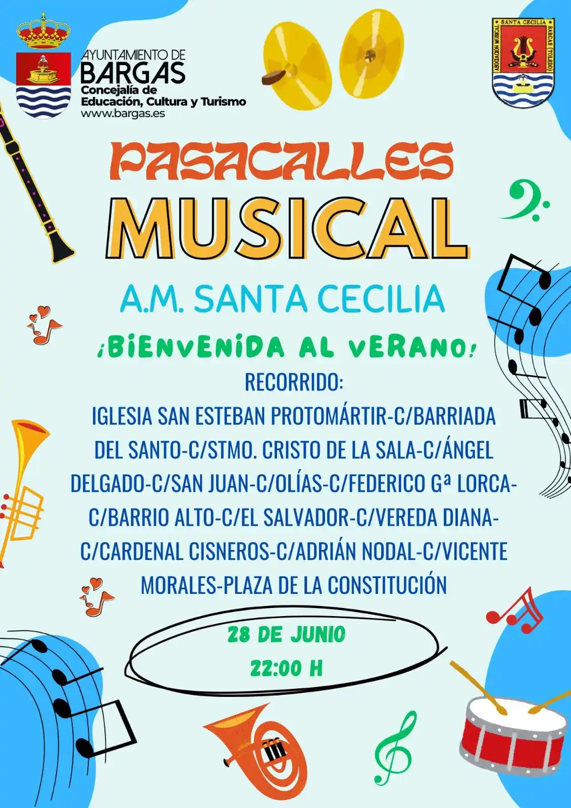 Image from Ayuntamiento de Bargas: *🎼 Pasacalles musical: ¡Bienvenida al verano!*  🎶 A cargo de la A.M....
